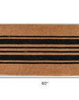 24" X 60" Brown and Black Coir Striped Outdoor Door Mat
