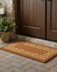 36" X 60" Brown Coir Greek Key Outdoor Door Mat