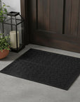 Set Of Four Square Interlocking Black Rubber Indoor Outdoor Mats