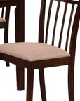 Five Piece Espresso Wood Dining Set with Four Chairs