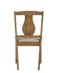 Five Piece Oak Solid Wood Dining Set with Four Chairs