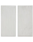 Set of Two White Metal Abstract Hanging Dimensional Sculptures