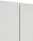 Set of Two White Metal Abstract Hanging Dimensional Sculptures