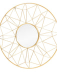 32" Gold Metal Round Accent Mirror