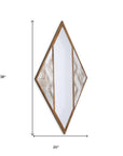 38" Brass And Silver Mixed Metal Diamond Accent Mirror