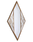 38" Brass And Silver Mixed Metal Diamond Accent Mirror