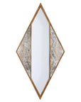 38" Brass And Silver Mixed Metal Diamond Accent Mirror