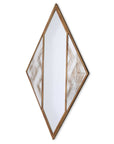 38" Brass And Silver Mixed Metal Diamond Accent Mirror