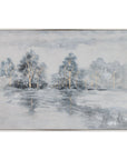 Winter's Woods Hand Painted Silver Floater Frame Wall Art
