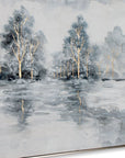 Winter's Woods Hand Painted Silver Floater Frame Wall Art