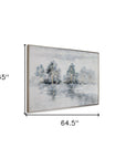 Winter's Woods Hand Painted Silver Floater Frame Wall Art