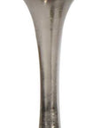 18" Silver Distressed Geometric Metal Tabletop Candle Holder