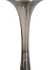 18" Silver Distressed Geometric Metal Tabletop Candle Holder