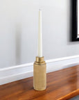 5" Gold Distressed Aluminum Tabletop Taper Candle Holder