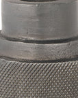 7" Gray Distressed Aluminum Geometric Tabletop Taper Candle Holder