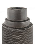 7" Gray Distressed Aluminum Geometric Tabletop Taper Candle Holder