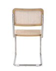 Set of Two Natural and Silver Steel Open Back Dining Side Chairs