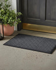 24" X 36" Gray Synthetic Fiber Abstract Outdoor Door Mat