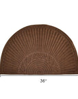 24" X 36" Brown Synthetic Fiber Abstract Outdoor Semi Circle Door Mat
