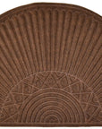 24" X 36" Brown Synthetic Fiber Abstract Outdoor Semi Circle Door Mat