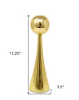 12" Gold Stainless Steel Tabletop Taper Candlestick
