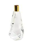 8" Clear And Gold Geo Faceted Crystal Tabletop Taper Candlestick