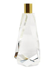 8" Clear And Gold Geo Faceted Crystal Tabletop Taper Candlestick