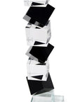12" Black And Clear Crystal Tabletop Taper Candlestick