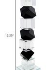 12" Black And Clear Crystal Tabletop Taper Candlestick