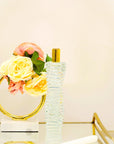 12" Clear And Gold Twisted Crystal Tabletop Taper Candlestick