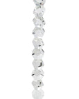 14" Clear And Silver Geo Stacks Crystal Tabletop Taper Candlestick