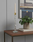 11" Gold Abstract Crystal Tabletop Wedding Taper Candlestick