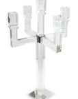 20" Clear Faceted Crystal Tabletop Candelabra Candle Holder