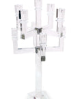 25" Clear Faceted Crystal Tabletop Candelabra Candle Holder