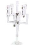 25" Clear Faceted Crystal Tabletop Candelabra Candle Holder