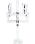25" Clear Faceted Crystal Tabletop Candelabra Candle Holder