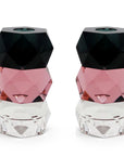 5" Black Abstract Crystal Tabletop Wedding Taper Candlestick