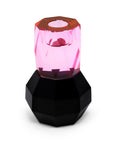 5" Pink And Black Faceted Crystal Tabletop Taper Candlestick