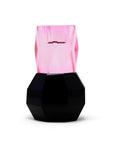 5" Pink And Black Faceted Crystal Tabletop Taper Candlestick