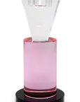 7" Pink Abstract Crystal Tabletop Wedding Taper Candlestick