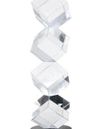 11" Silver Clear And Black Crystal Tabletop Taper Candlestick
