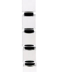 15" Silver Clear And Black Crystal Tabletop Taper Candlestick