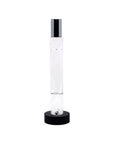 10" Silver Clear And Black Faceted Crystal Tabletop Taper Candlestick