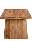 Six Piece Brown Solid Wood Dining Set with Four Chairs