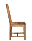 Six Piece Brown Solid Wood Dining Set with Four Chairs