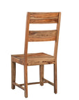 Six Piece Brown Solid Wood Dining Set with Four Chairs