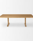 55" Natural Solid Wood Double Pedestal Coffee Table