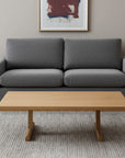55" Natural Solid Wood Double Pedestal Coffee Table