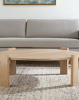 48" Natural Solid Wood Oval Coffee Table