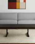 55" Dark Brown Solid Wood Double Pedestal Coffee Table